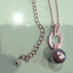 Minimalist Silver Spherical Pendant Necklace NVC